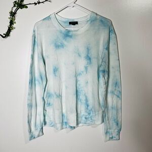 Wildfox Women's Blue Tie Dye Long Sleeve Sweatshirt Size Medium